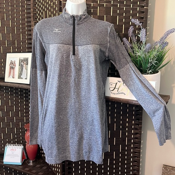 Mizuno Performance Quarter Zip Pullover Athletic Large Grey Gray Men’s Women’s - Picture 2 of 8